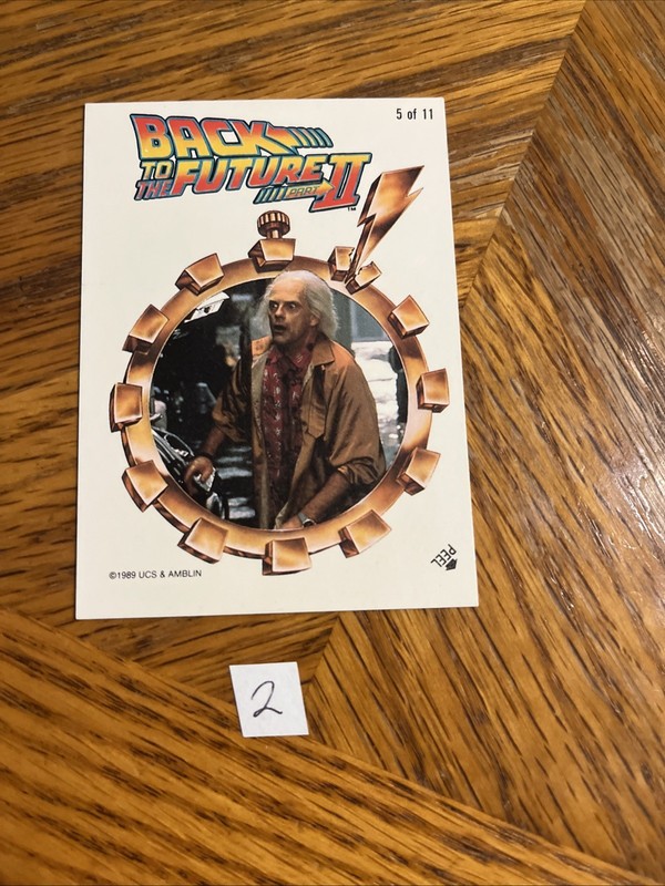 1989 BACK TO THE FUTURE PART II STICKER Card #5 Christopher Lloyd