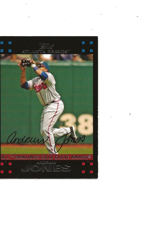 2007 TOPPS BRAVES GOLD GLOVE AWARD GOING INTO HOF ANDRUW JONES