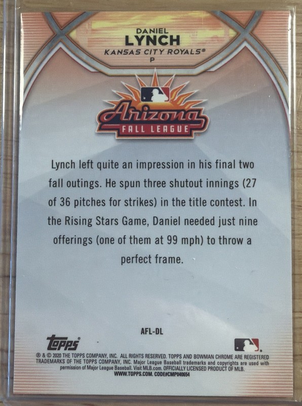 2020 Bowman Chrome - 2019 Arizona Fall League Afl Fall Stars Daniel Lynch... gallery
