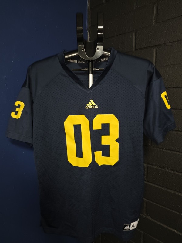 Michigan Wolverines Football Blue Jersey Men’s Size XL #03 Brinkley