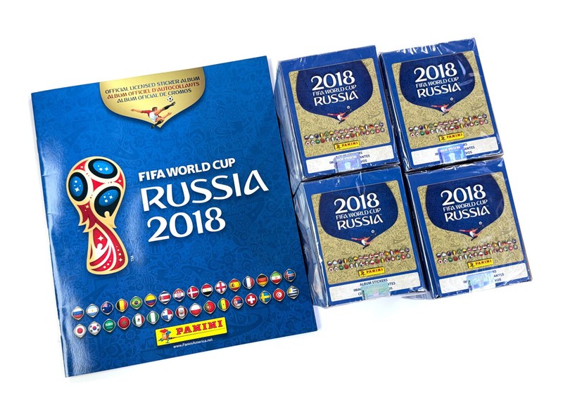 (4) Lot 2018 Panini Fifa World Cup Russia Soccer Album Stickers Sealed w/ book