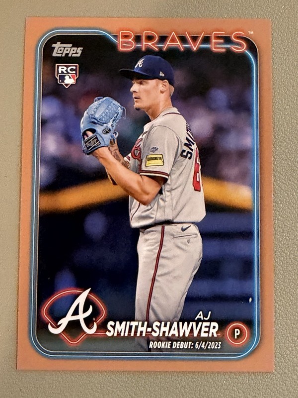 2024 Topps Update – AJ Smith-Shawver – #US316 Gold Parallel #d /2024 BRAVES
