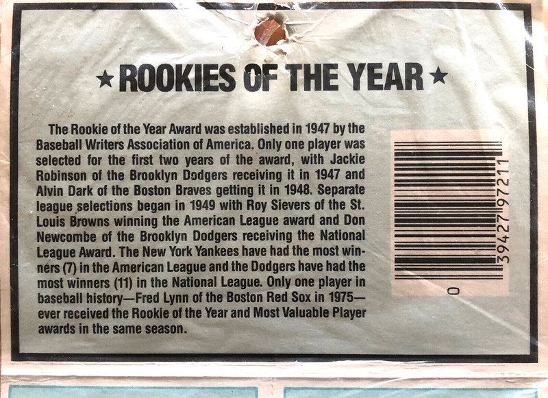NEW SEALED 1985 TCMA ROOKIES OF THE YEAR 10 CARDS - ROBINSON MUNSON NEWCOMBE gallery