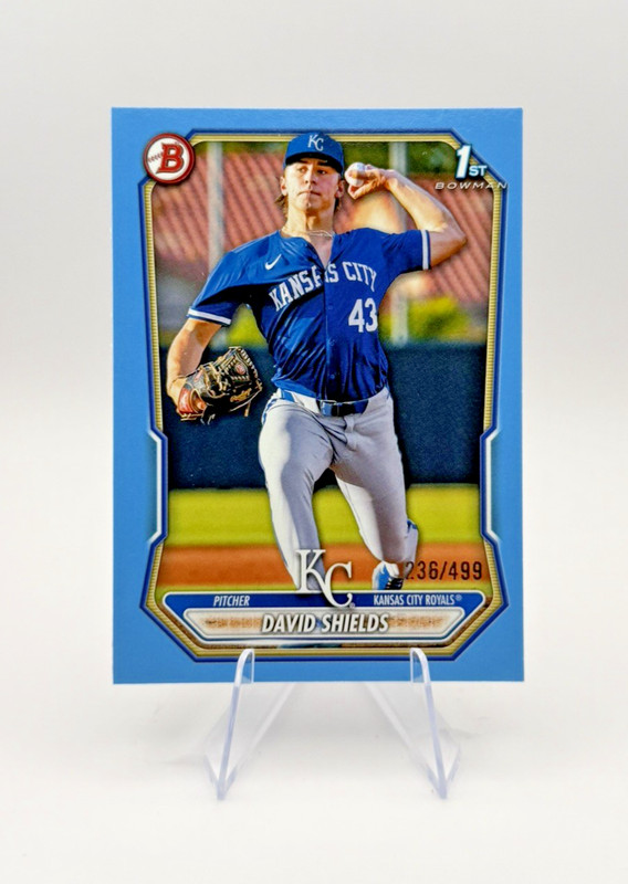 David Shields 2026 Bowman 1st Sky Prospect Sky Blue Border 236/499 Royals #BP-11