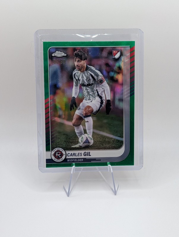 2025 Topps Chrome MLS #100 Carles Gil Green Refractor #/99