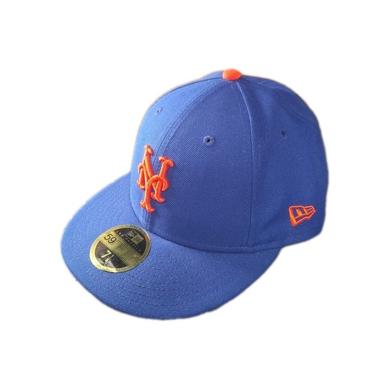 New Era 59FIFTY New York Mets Low Profile Authentic Fitted Hat Cap Mens Sz 7 1/8