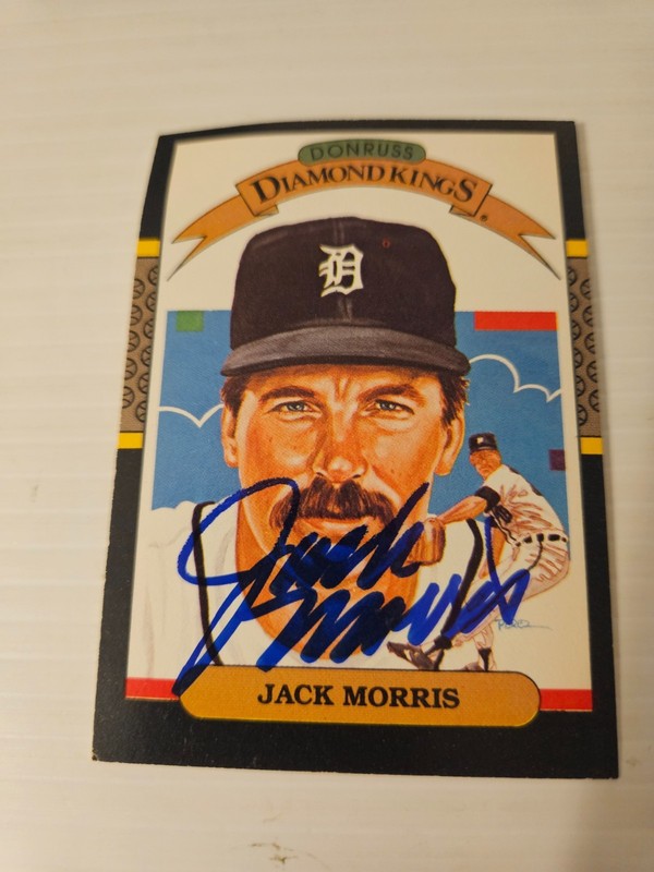 1987 Donruss Diamond King Jack Morris signed card #13