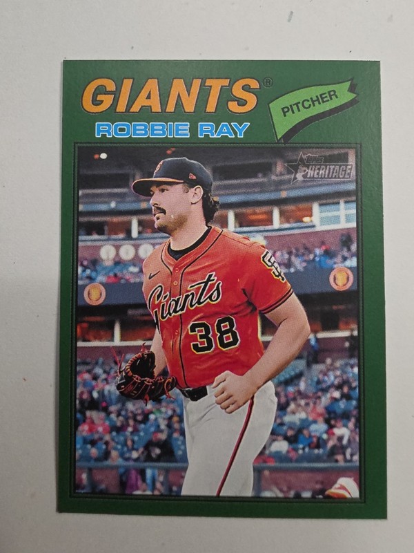 2026 Topps Heritage #111 Robbie Ray Green Border San Francisco Giants SP