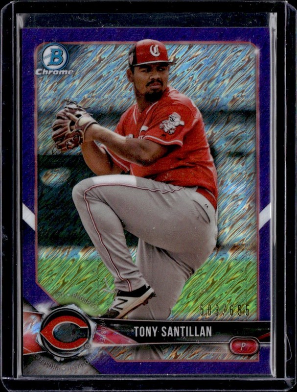 2018 Bowman Chrome Prospects Purple Shimmer Refractor BCP206 Tony Santillan /655
