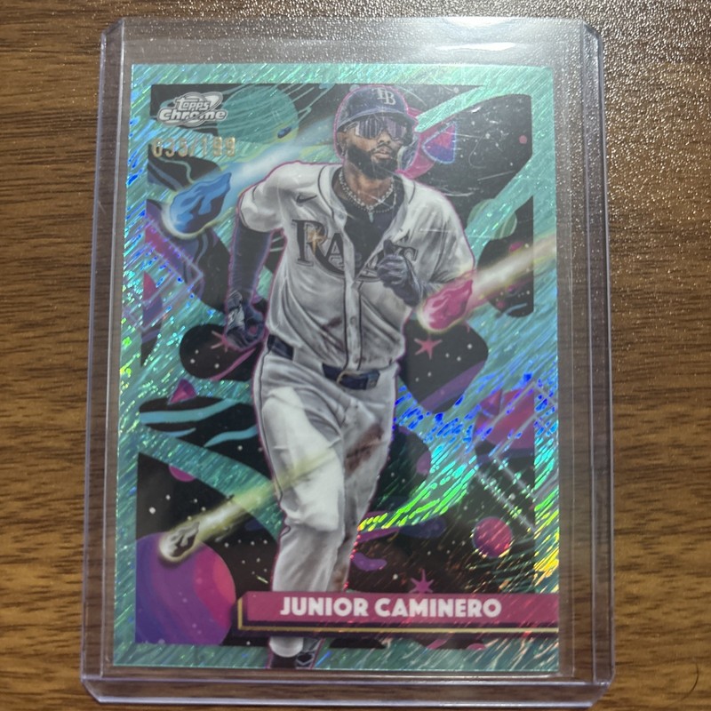 2025 Topps Cosmic Chrome Junior Caminero #148 Aqua Equinox Refractor /199 Rays