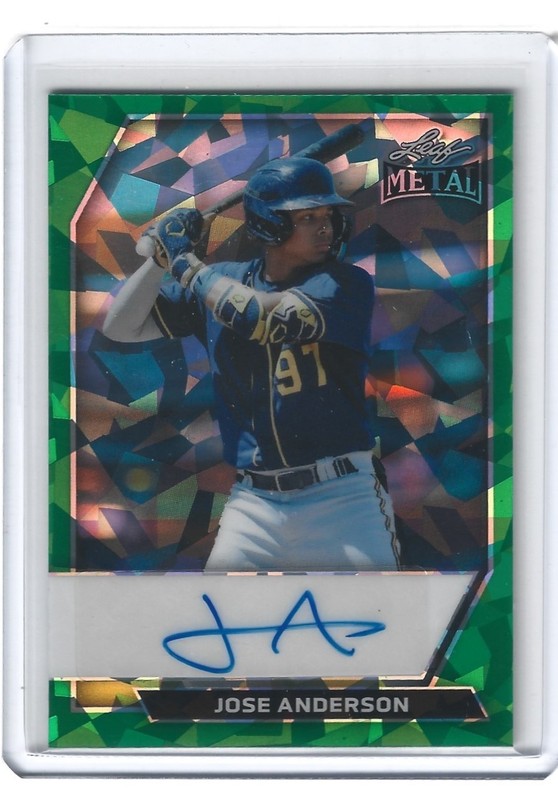 2026 Leaf Metal Jose Anderson Base Auto BA-JA1 Green Crystal 1/1