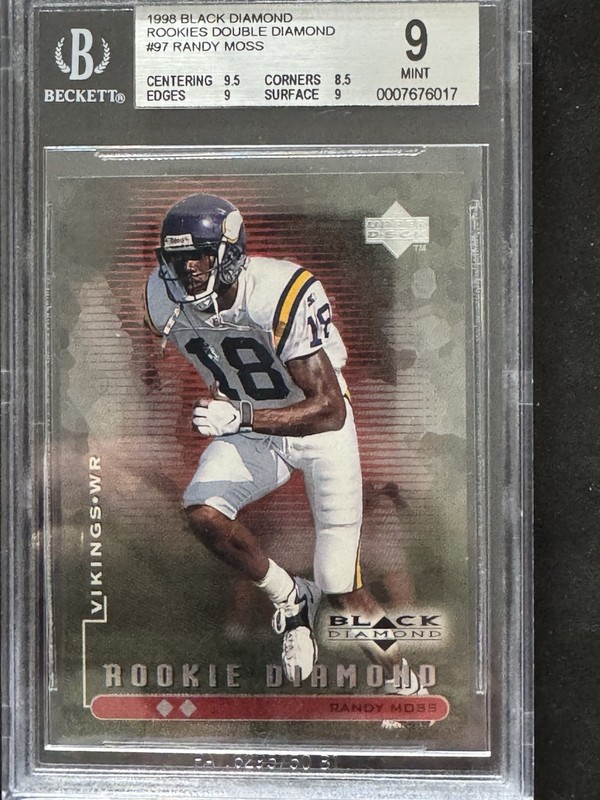 1998 UD “RED” Double Diamond Rookie Edition – #97 Randy Moss BGS 9!! Low POP!!