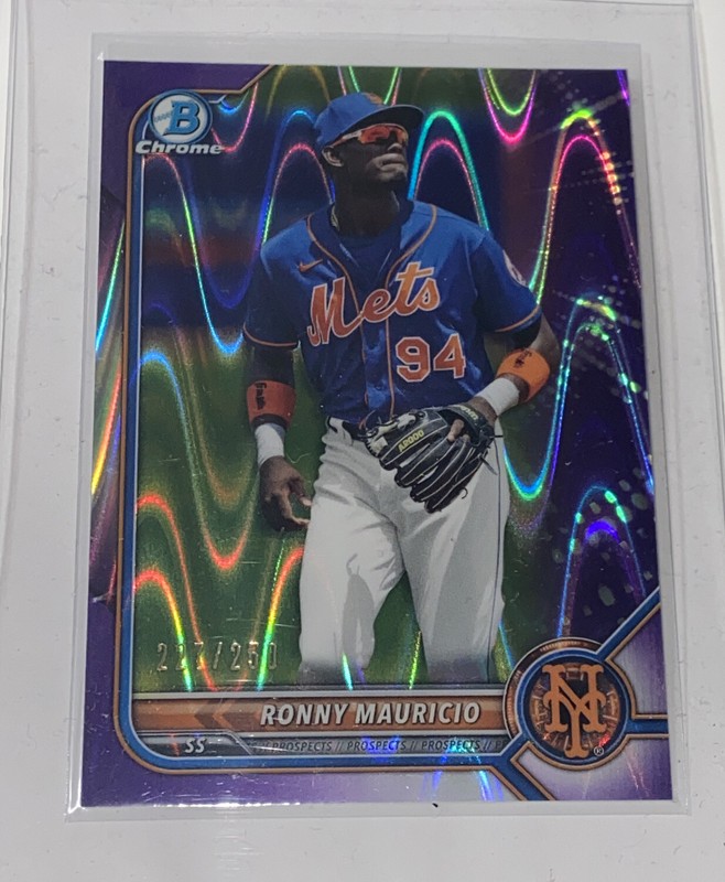 2022 Bowman Chrome Ronny Mauricio #BCP-16 Purple Lava Refractor /250 Mets