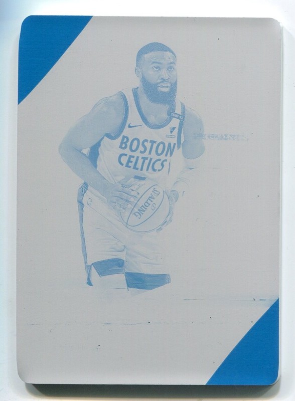 2020-21 Immaculate Printing Plate Cyan Jaylen Brown 1/1 Boston Celtics