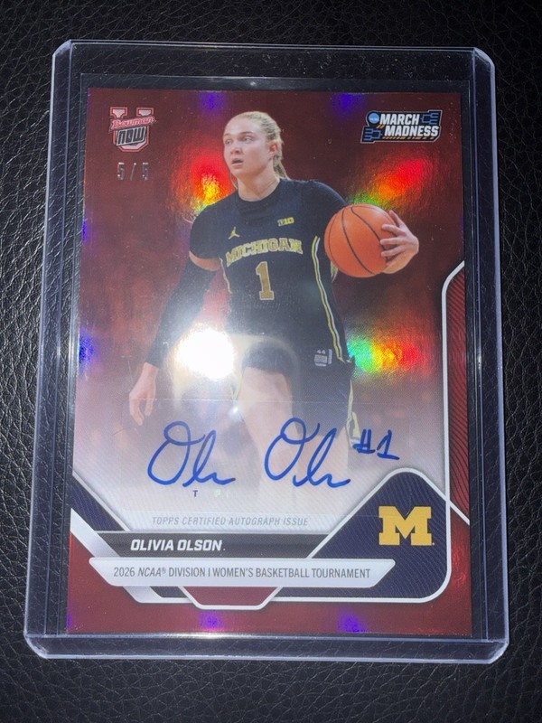 Olivia Olson – 2025-26 Bowman U NOW March Madness – Red Auto #/5
