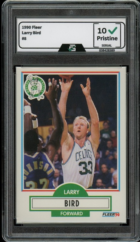 1990 Fleer #8 Larry Bird GRADED 10 GEM MINT Card Boston Celtics HOF