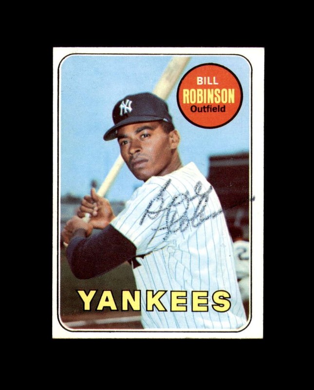 Bill Robinson Signed Authentic 1969 Topps New York Yankees Autograph