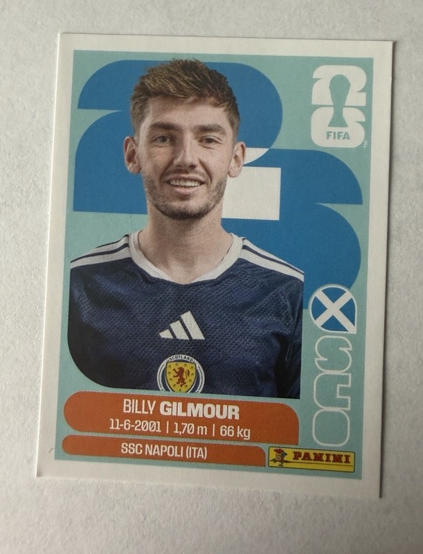 Panini FIFA World Cup 2026 Sticker Billy Gilmour SCO12
