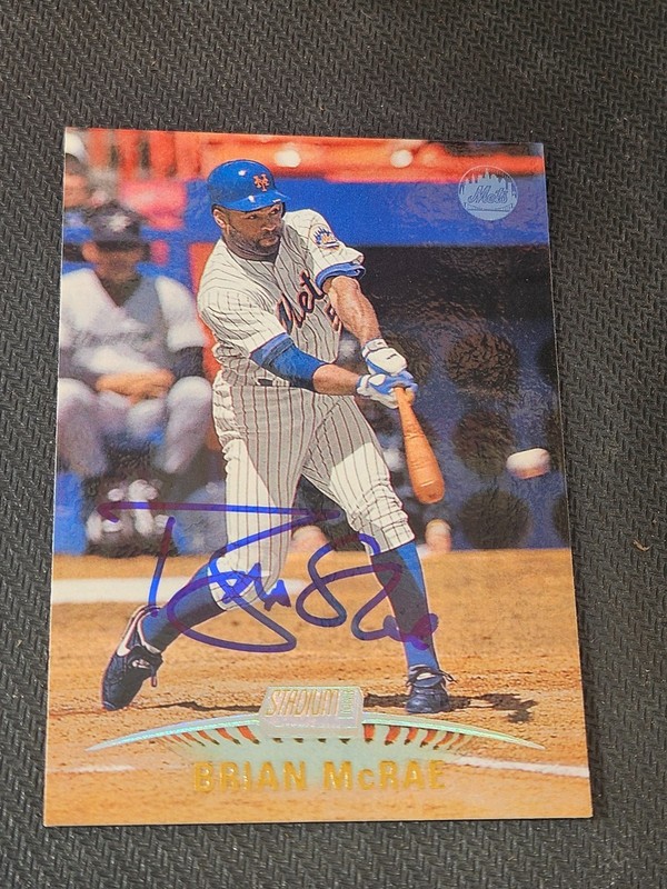 1999 Stadium Club BRIAN MCRAE METS In-Person Signed AUTO Autograph