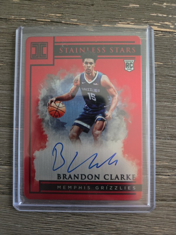 2019 Panini Impeccable Stainless Stars Red 69/60 Brandon Clarke #ST-BCL Auto