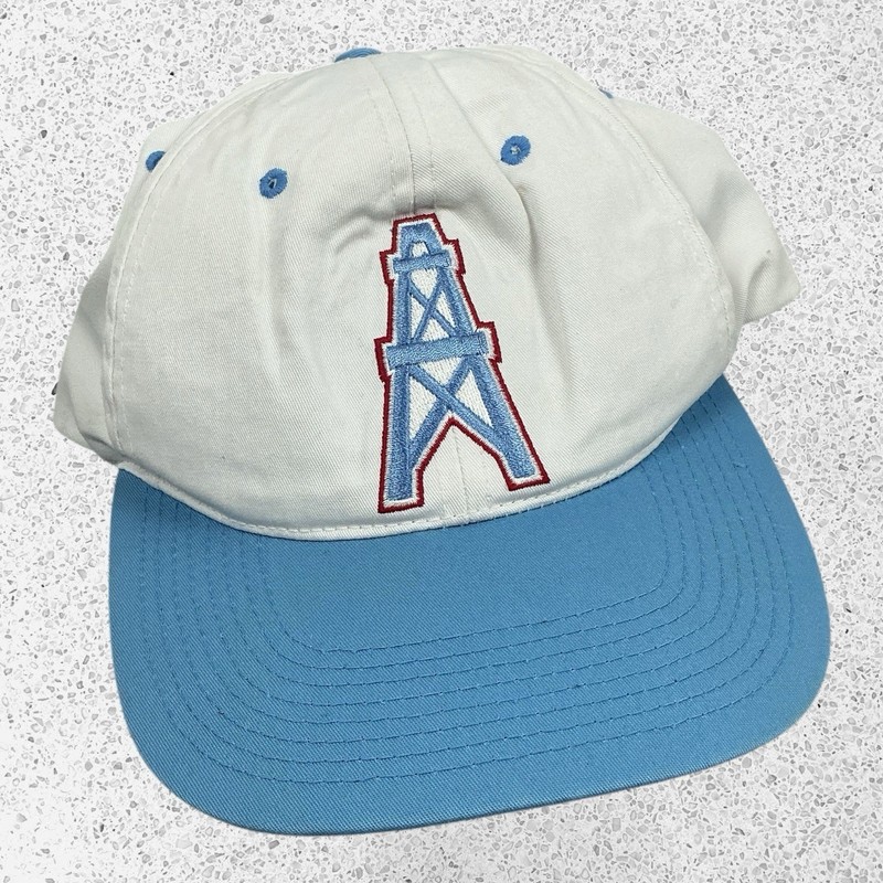 Vintage Houston Oilers Snapback Hat Cap White Blue Sports Specialties NFL