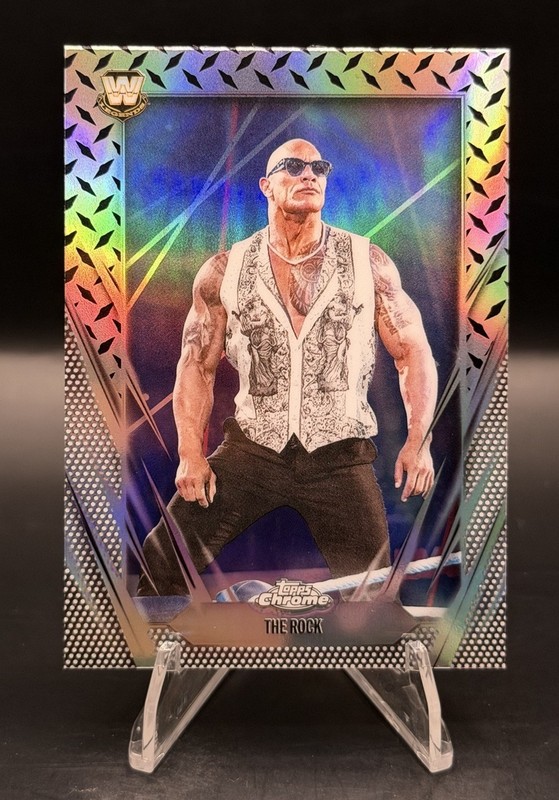 2026 Topps Chrome WWE – The Rock #1 Diamond Plate Refractor