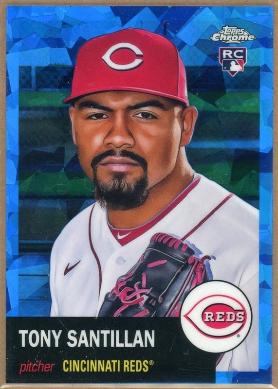 Tony Santillan 2022 Topps Chrome Platinum Blue Atomic Refractor #d/100 Reds RC