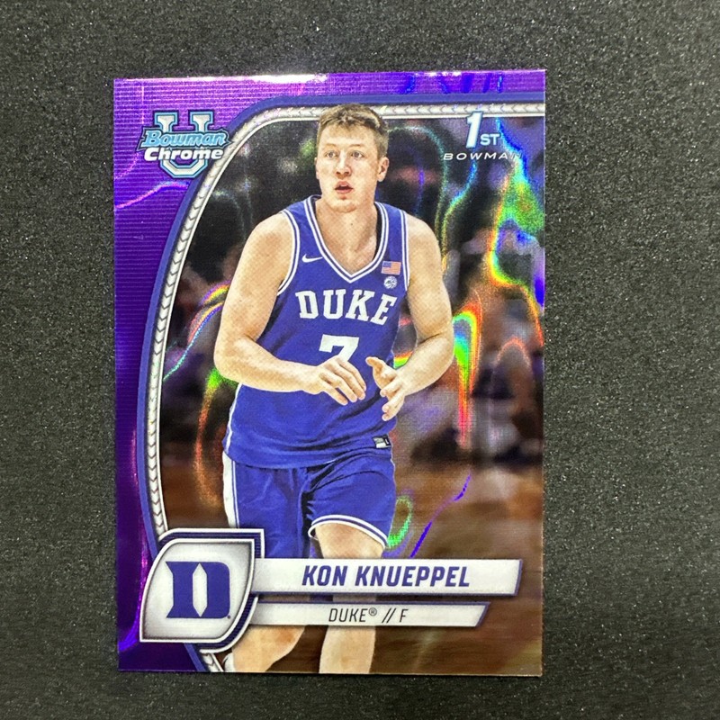 2024-25 Bowman University Chrome – Kon Knueppel #48 Purple Lava Refractor (RC)