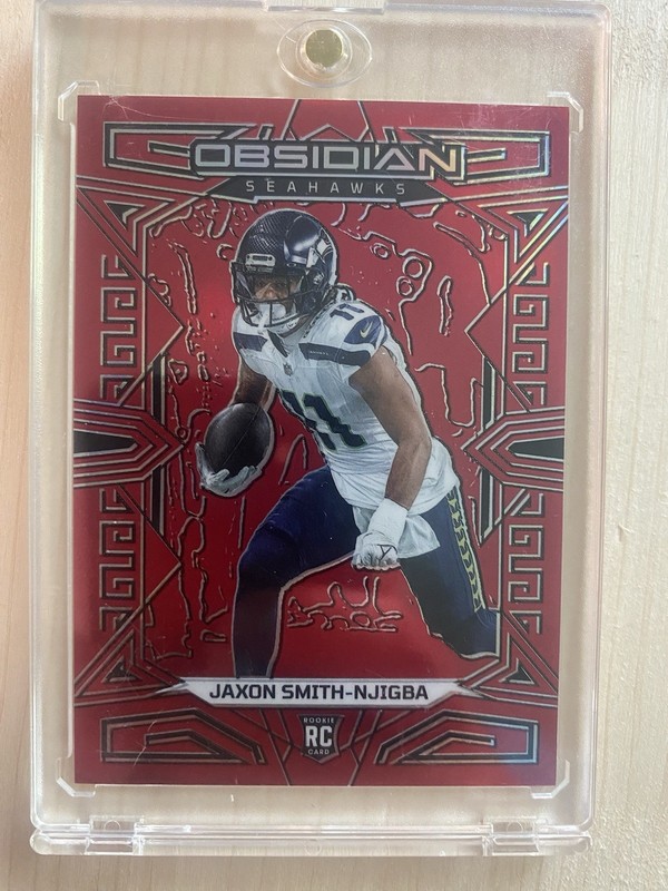 Panini 2023 Obsidian Jaxon Smith-Njigba RC #186 Asia Red Flood Etch /90