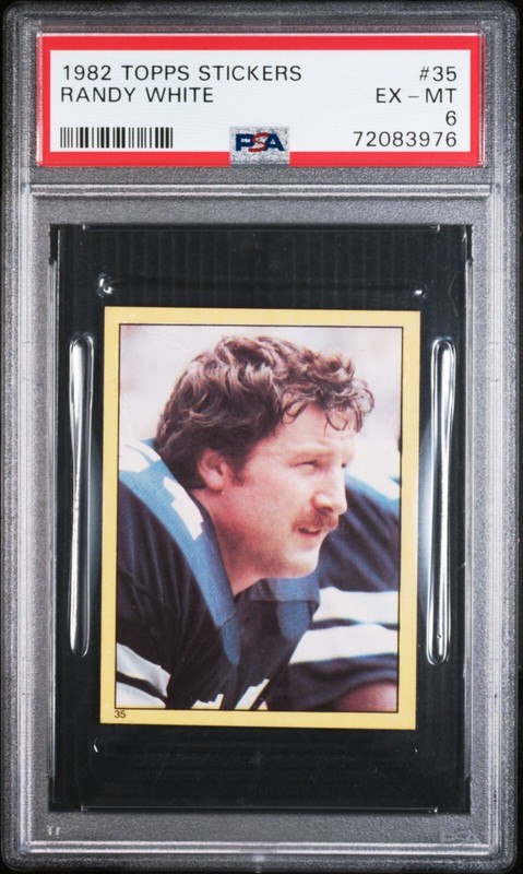 RANDY WHITE #35 PSA 6 (EX – MT), 1982 TOPPS STICKERS