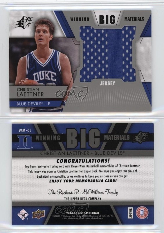 2014-15 SPx Winning Big Materials Christian Laettner #WM-CL g2u gallery