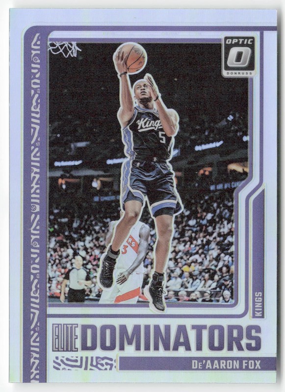2023-24 Donruss Optic #21 De’Aaron Fox Elite Dominators Holo
