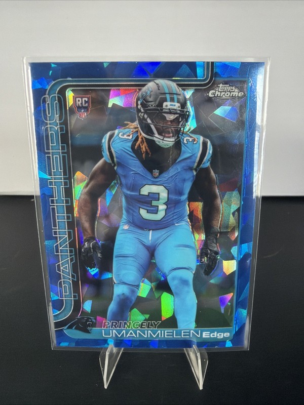 2025 Topps Chrome SAPPHIRE Football Princely Umanmielen Refractor #317 Panthers