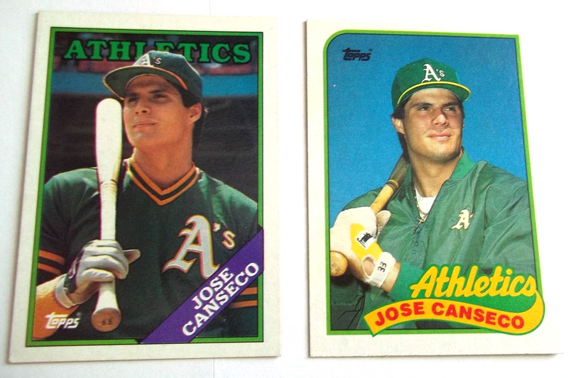 (2) Jose Canseco – 1988 (#370) – AND – 1989 Topps (#500) Both cards FREE Ship