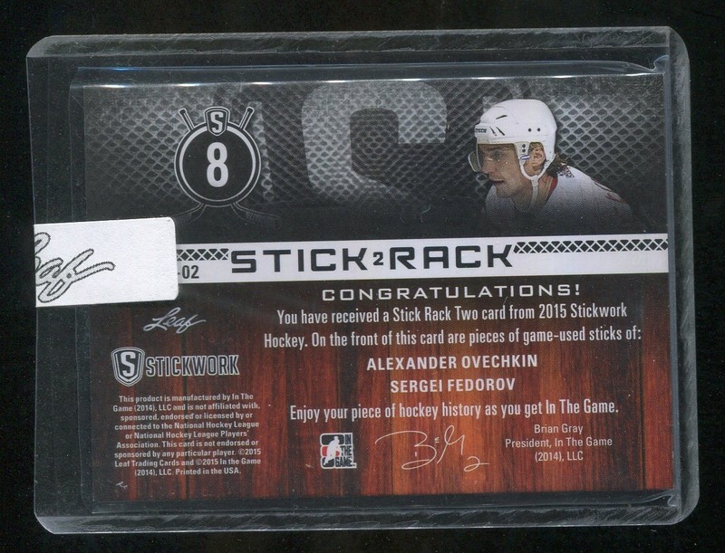 2015-16 ITG Stickwork Stick Rack Dual Silver #SR202 Ovechkin/Fedorov 04/35 !! gallery