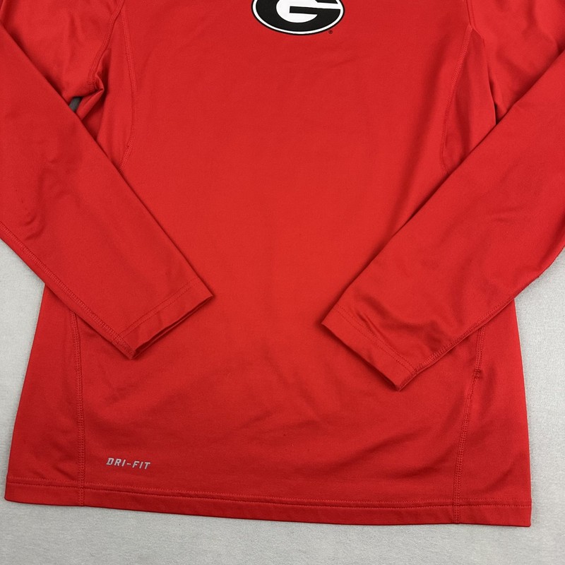 Georgia Bulldogs Shirt Men Medium Red Solid Nike Mock Neck SEC Football M * gallery