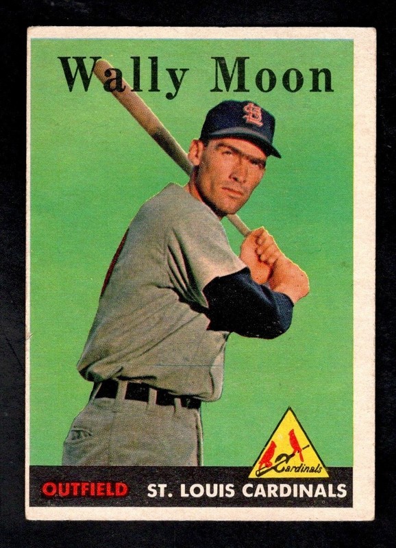 1958 Topps Baseball Card #210 Wally Moon St. Louis Cardinals VG-EX