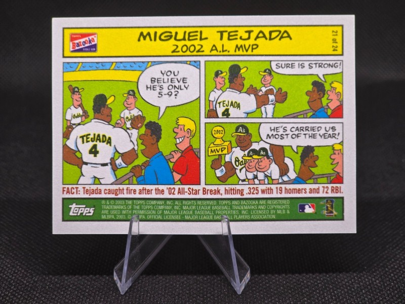 2003 Topps Bazooka Comics #21 If 24 Miguel Tejada Oakland Athletics