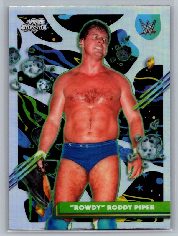 2026 Topps Chrome Cosmic WWE #9 “Rowdy” Roddy Piper Refractor