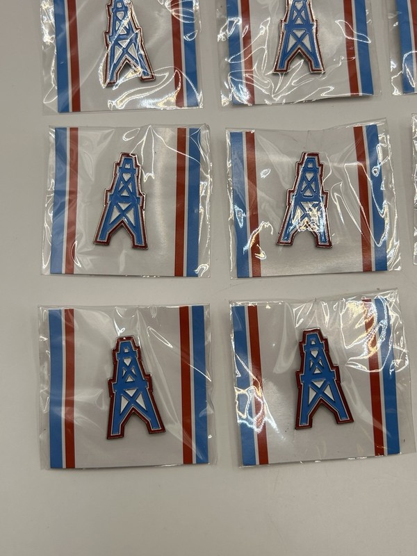 Lot Of 25 Houston Oilers NFL Hat Pin Oil Logo Tennessee Titans Vintage 1990s gallery