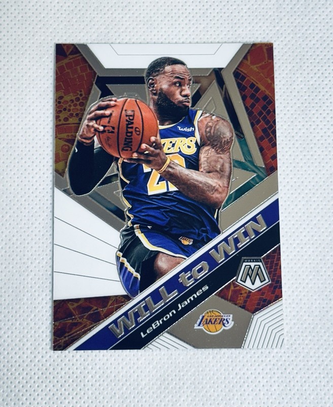 2019-20 LeBron James Panini Mosaic Will to Win Insert #7 Basketball Card Lakers