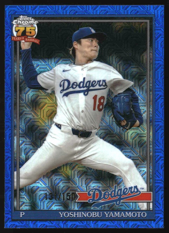 Yoshinobu Yamamoto 2026 Topps #91C-18 1991 35th Anniversary Blue Refractors /150