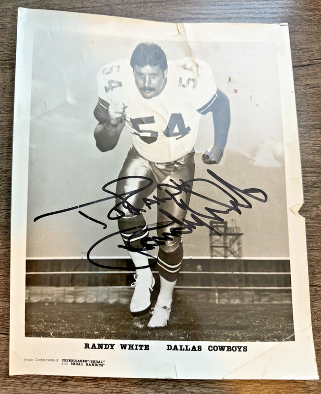 Randy White Authentic Black & White 8×10 Auto Dallas Cowboys RARE