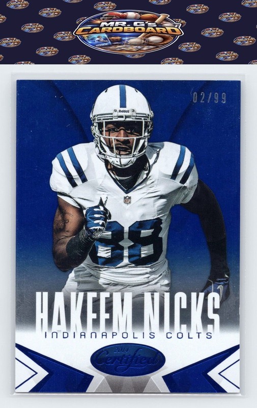 2014 Panini Certified #43 Hakeem Nicks Blue #/99