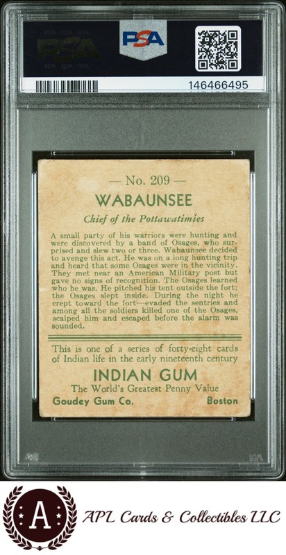 1933 Indian Gum Wabaunsee #209 PSA 3 gallery