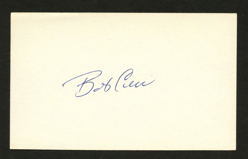 Bob Cerv d.2017 signed autograph auto 3×5 index card Baseball Player 8025
