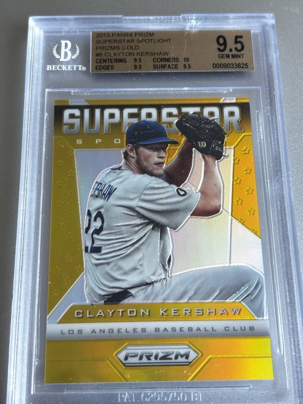 2013 Panini Prizm – Superstar Spotlight Clayton Kershaw #SS8 Gold Prizm /10