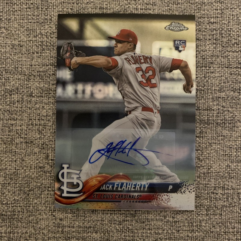 2018 Topps Chrome Update Rookie RC Refractor Jack Flaherty Auto #HMT18