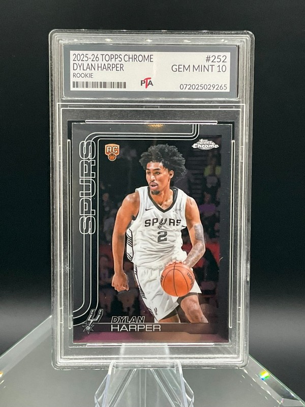 2025-26 Topps Chrome Dylan Harper RC True Rookie Spurs ~GRADED GEM MINT PTA 10🔥