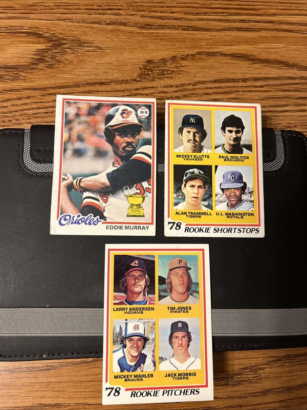 1978 Topps Eddie Murray, Paul Molitor and Jack Morris (3) card rookie lot